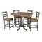 International Concepts Round 36 in Rd Extension Dining table, 4 RTA counterHt stools, Hickory/Coal, 36 W, 48 L, 35.3 in H K45-36RXT-6B-S6172-4 - alternate 1